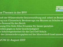Grüne Themen in der BVV im August