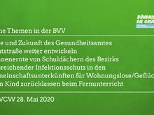 Grüne Themen in der BVV am 28.5.2020
