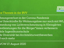 Grüne Themen in der BVV am 27.8.2020