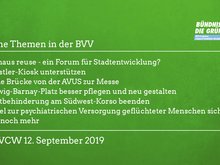 Grüne Themen in der BVV 12.09.2019