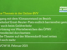 Grüne Themen in der BVV am 18.2.2021