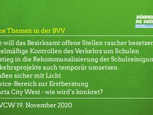 Grüne Themen in der BVV am 19.11.2020