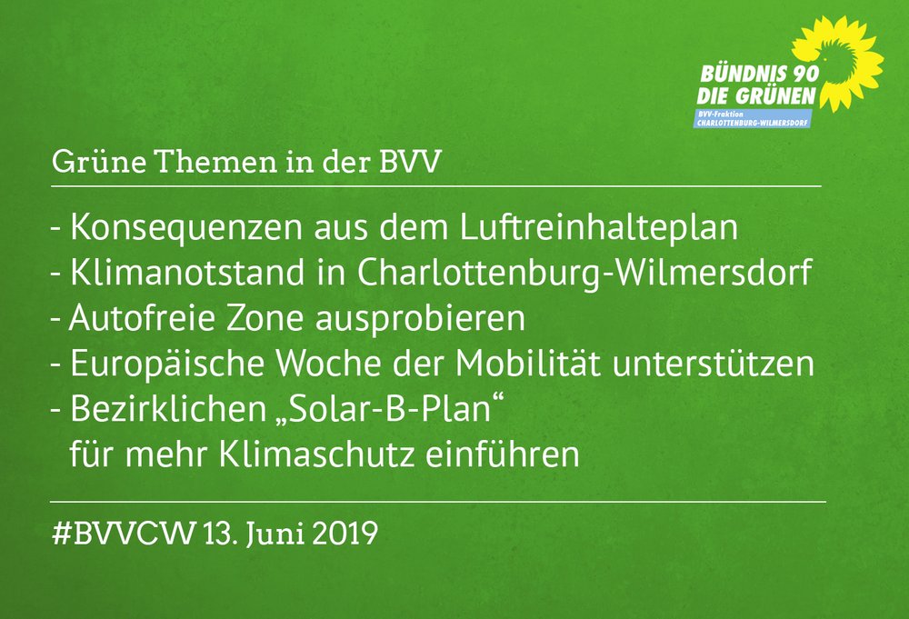 Grüne Themen in der Juni-BVV